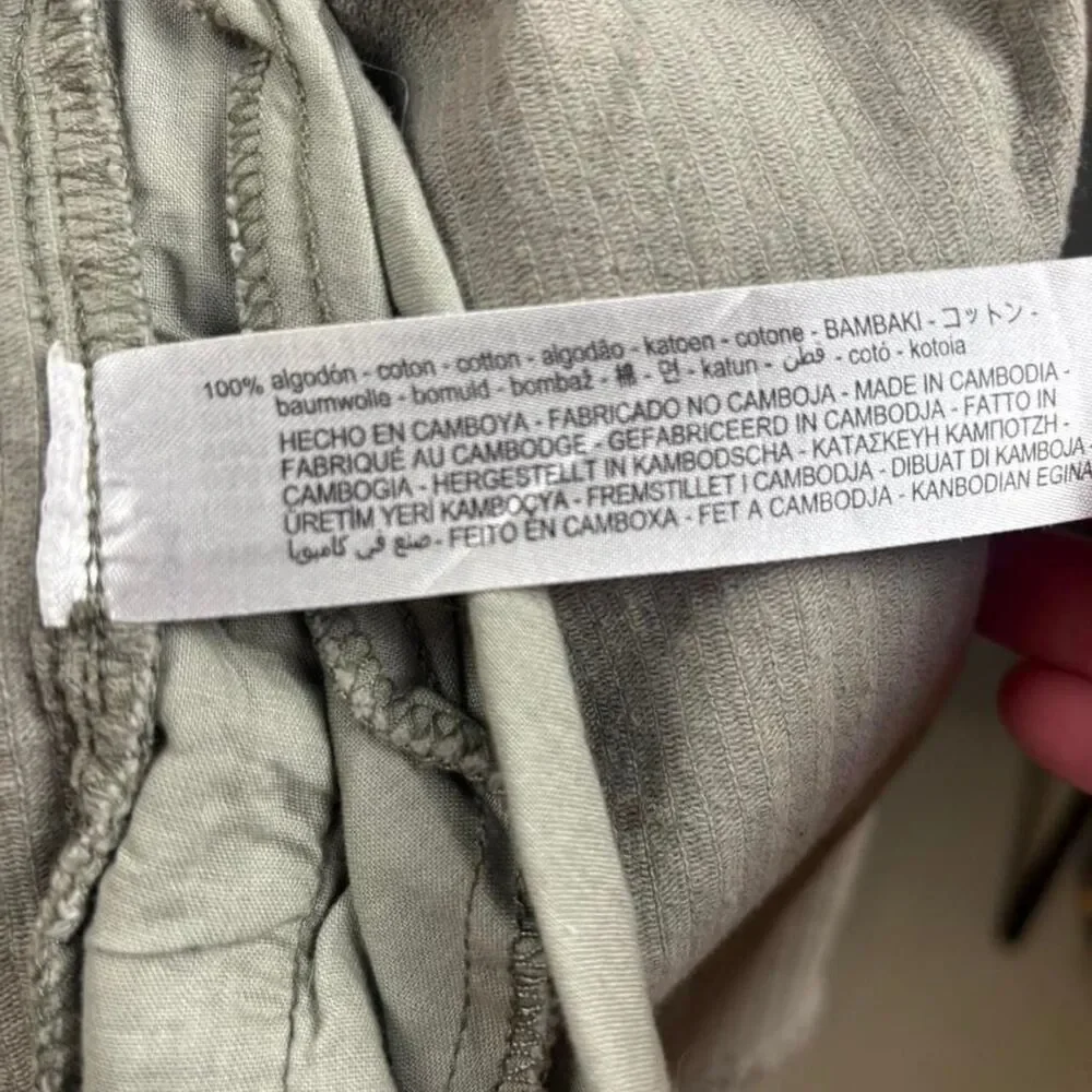 Zara Green Corduroy Button-Up Jacket | Frayed Hem Shacket | Size Small - Picture 5 of 5